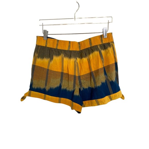 Loft Ombre Yellow Plaid Tie Shorts Mid-Rise 100% Cotton - Picture 7 of 7